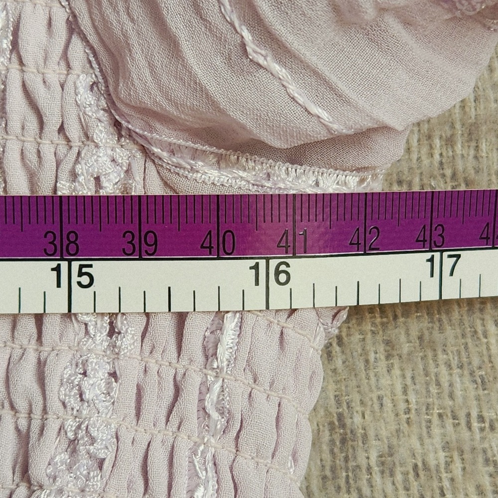 Altar'd State Gia Smocked Mini Dress Sequin Puff Sleeve Grayish Purple Size XL - Picture 7 of 8